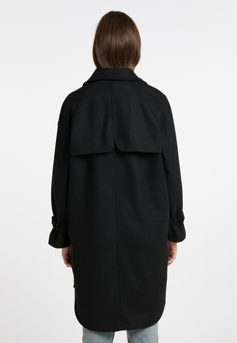 Dreimaster Übergangsmantel aus Wollgemisch Damen Schwarz - Image 3