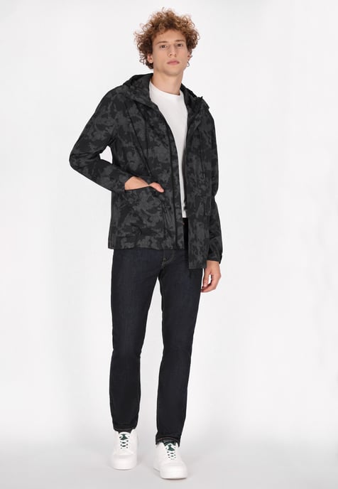 Schmuddelwedda Anorak Herren Dunkelgrau Schwarz Camouflage - Image 2