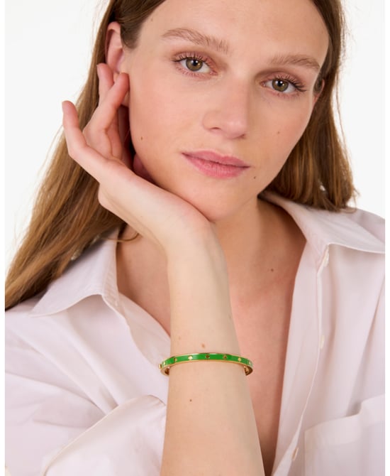 Enamel Hinged Bangle