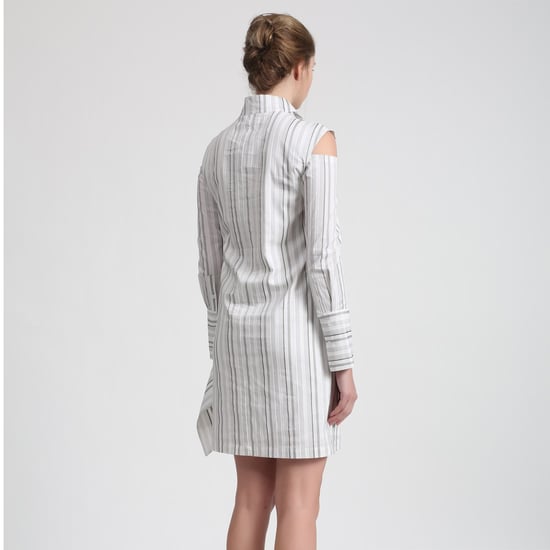 Strukturiertes Hemdkleid mit abnehmbaren Ärmeln - Image 3
