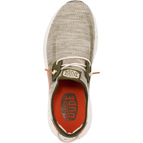 HEYDUDE Sirocco Sport Mode Nylon Herren Grün/Staubiges Olive/Orange Turnschuhe - Image 5