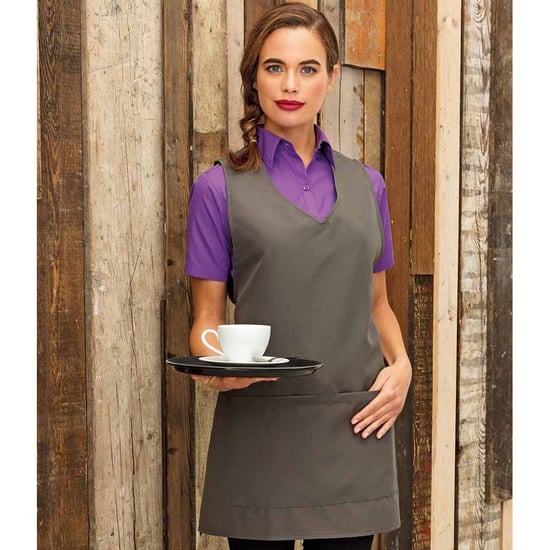 Premier Womens/Damen Wickel Tunic Schürze (Dunkelgrau) - Image 2