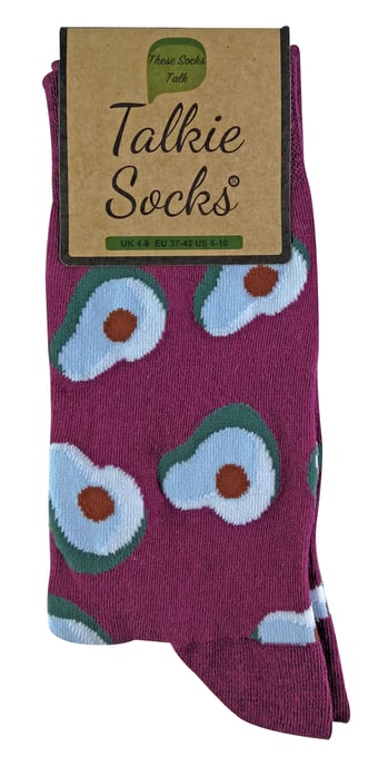 TALKIE-SOCKEN Damen-Socken aus Baumwolle mit schrulligem, flippigem Design und Fruchtmuster - Image 2