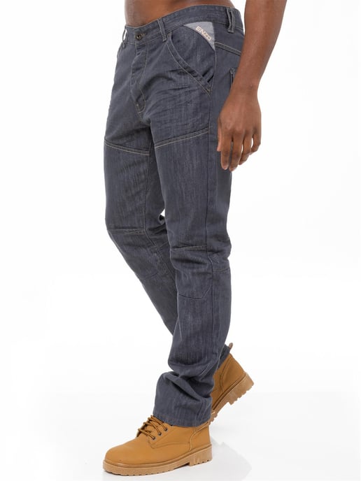Enzo Herren Denim Jeans Straight Leg - Grau - Image 3