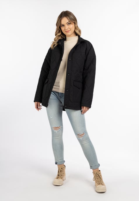 Dreimaster Baumwolljacke mit leichter Wattierung Damen Schwarz - Image 1