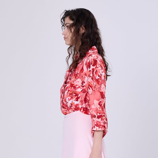 Bluse mit Ascot-Krawatte und abstraktem Druck - Image 4