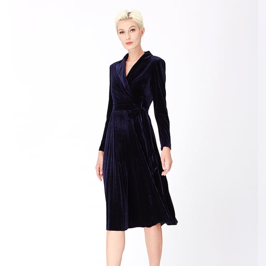 Kleid in Wickeloptik aus Samt - Image 4