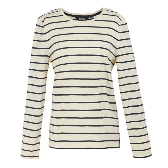 Regatta - "Federica II" T-Shirt für Damen Langärmlig (Helles Vanillegelb/Marineblau) - Image 1