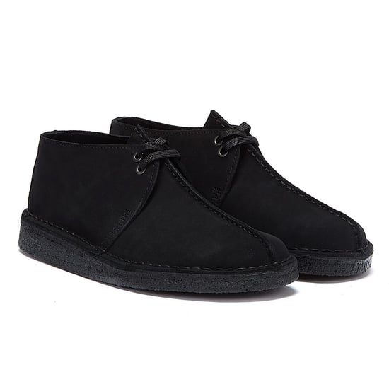 Clarks Originals Desert Trek Suede Herren Schwarz Schuhe - Image 1