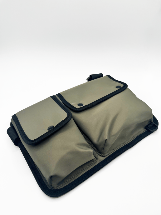 Nylon chest bag in moss
