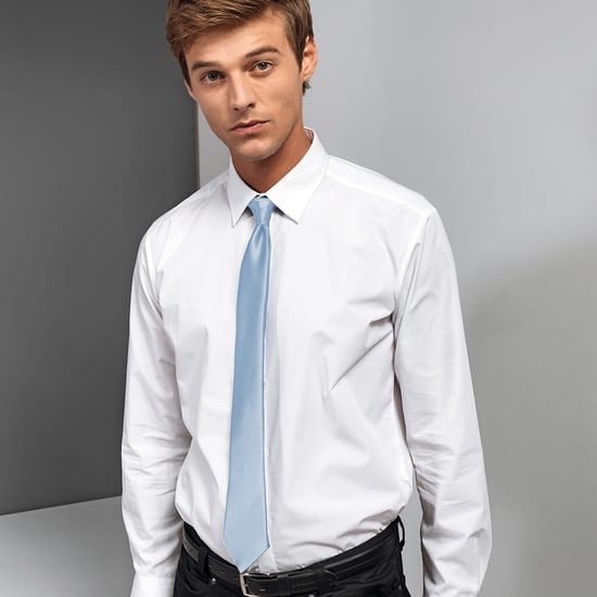 Premier Colours Herren Satin-Clip-Krawatte (Hellblau) - Image 2