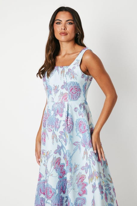 Square Neck Midi Dress