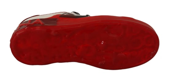 Dolce & Gabbana Women's White Red Portofino Love Print Leather Sneakers Shoes