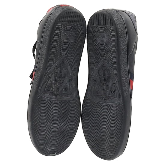 Gucci Ace Bee Low-Top Sneaker aus schwarzem Kalbleder - Image 6
