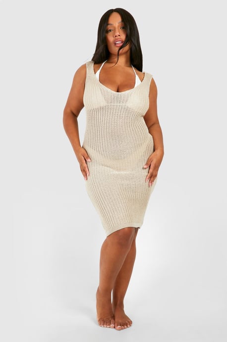 Plus Twist Back Beach Dress