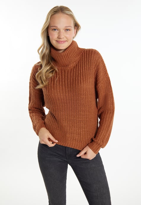 Mymo Strickpullover Damen hellbraun - Image 3