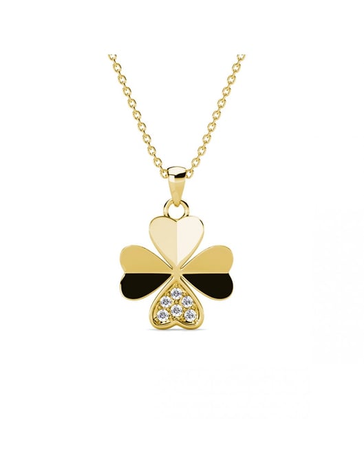 Kleeblatt-Anhänger - Gold und Kristall - Image 1