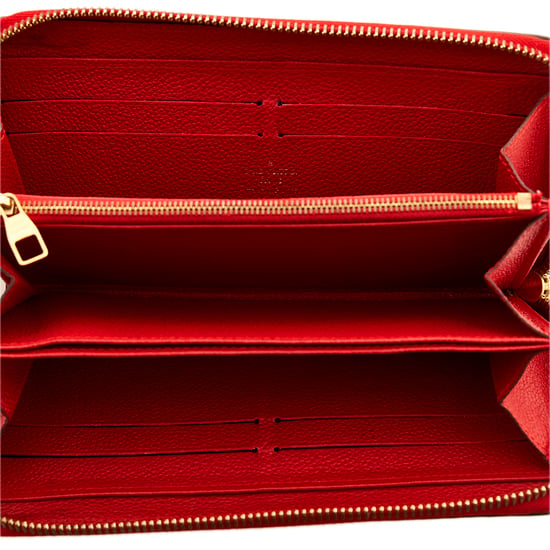 Vintage Louis Vuitton Monogram Empreinte Zippy Wallet Red - Image 5