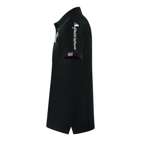 Aquascutum Branded Sleeve Black Polo Shirt