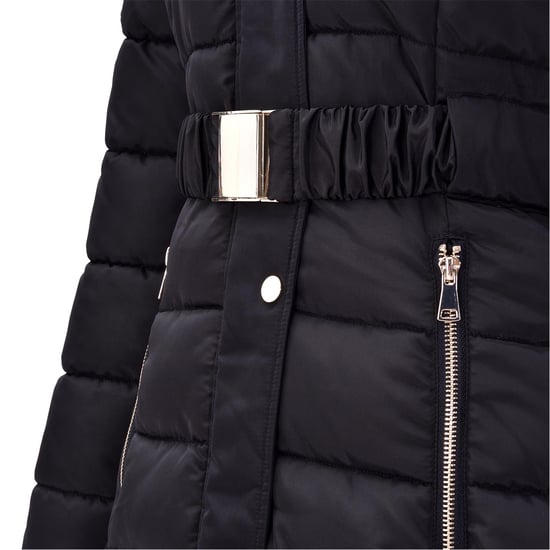 Golddigga Womens Long Belted Jacket Top