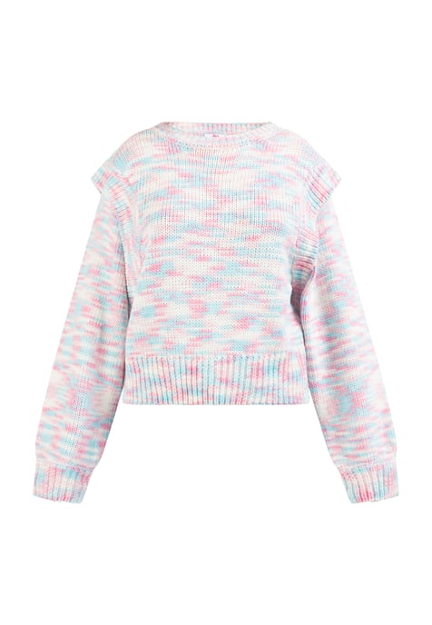 Mymo Strickpullover Damen Rosa Mehrfarbig - Image 1