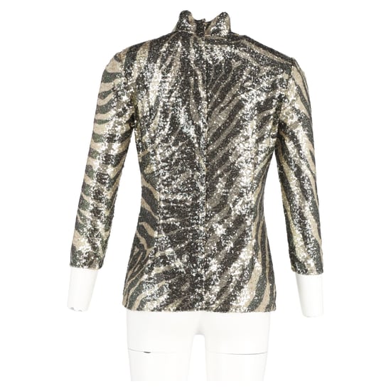 Dolce & Gabbana Zebra-Print Rollkragenoberteil in bunten Pailletten - Image 6