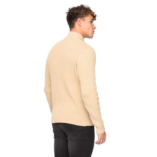 Crosshatch - "Havaline" Pullover mit kurzem Reißverschluss für Herren (Weizen) - Image 2