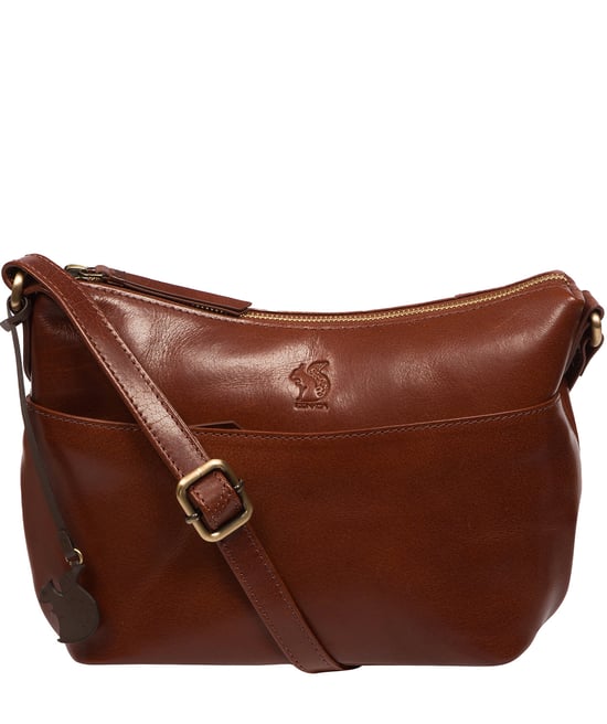 Merrill' Conker Brown Leather Cross Body Bag