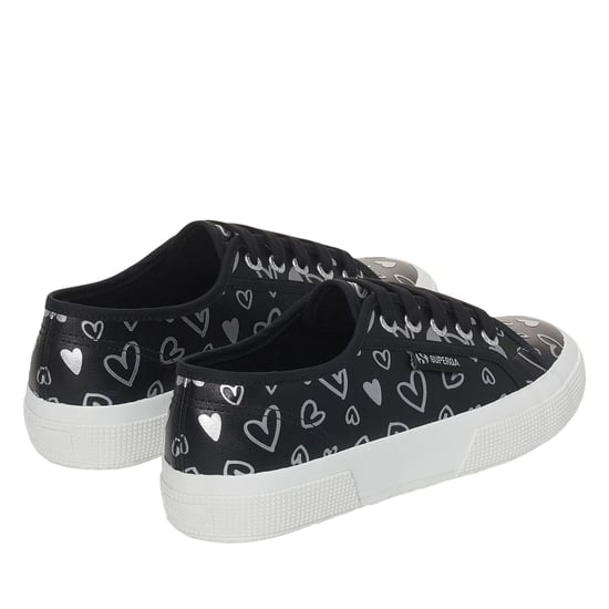 Superga - Damen Sneaker "2750", Herzen, Veganes Leder (Schwarz/Silber) - Image 2