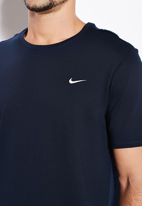 Nike Mens T Shirt With Embroidered Swoosh Navy