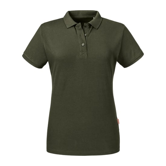 Russell - Poloshirt, Baumwolle aus biologischem Anbau für Damen (Dunkel-Olive) - Image 1