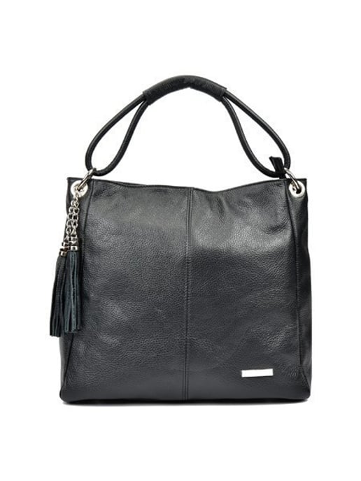 Anna Luchini SS22 AL 1071 Noir Cuir de vachette Sac - Image 1