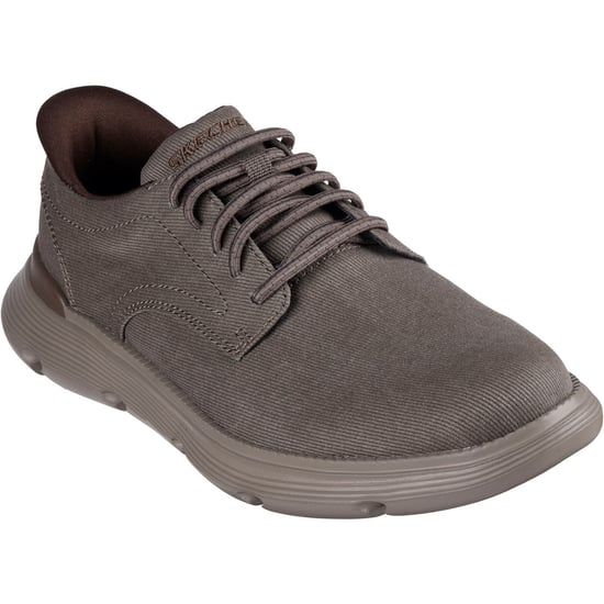 Skechers Garza Clive Herren Schnürschuhe aus dunkelbrauner Baumwolle - Image 1