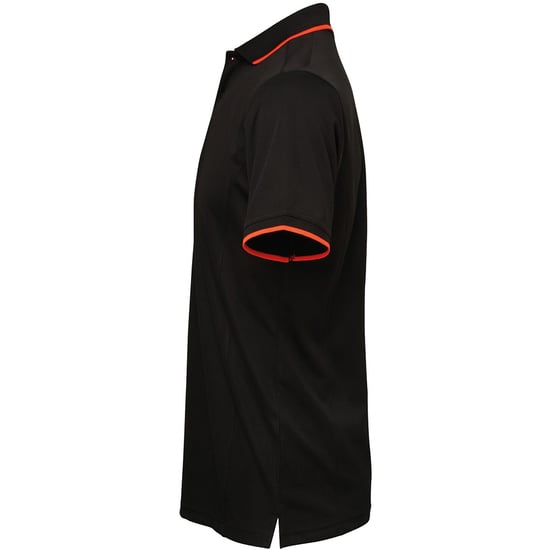 Premier Mens Contrast Coolchecker Polo Shirt (Schwarz/Orange) - Image 3