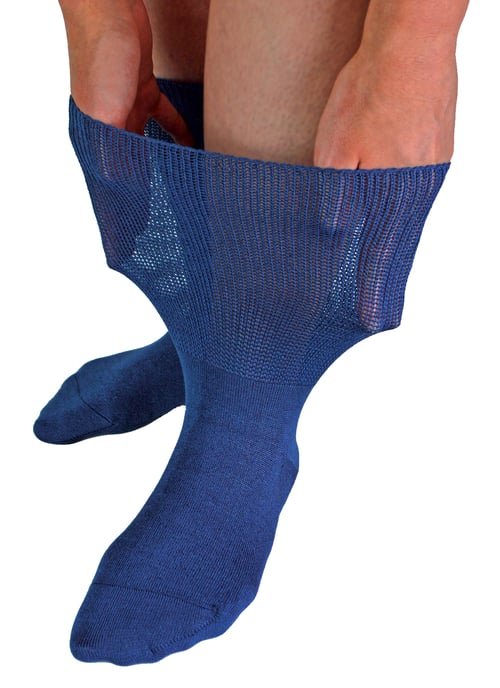 Extra breite Bambus-Ödem-Socken | Dr.Socks | Herren & Damen | Socken für geschwollene Füße Knöchel Beine & Diabetiker - Navy - Image 1