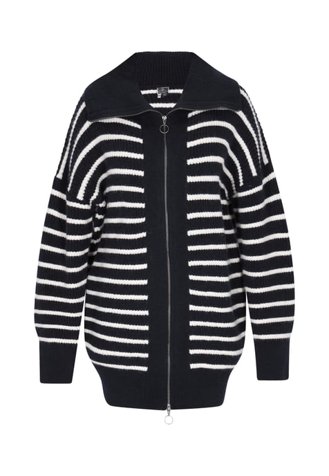 Dreimaster Cardigan Damen Marine Wollweiss - Image 1
