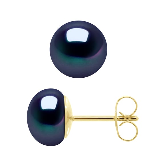 Ohrringe – Gelbgold 750 (18 Karat echte Süßwasser-Zuchtperlen, Knopf 8–9 mm). - Image 1