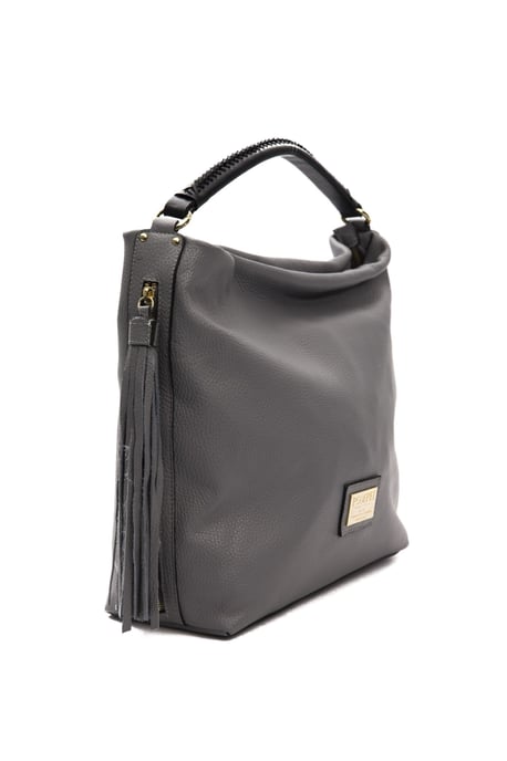 Pompei Donatella Women's Gray Leather Shoulder Bag