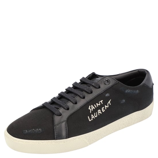 Saint Laurent Court Classic Sl/06 Bestickte Sneakers Schwarz - Image 1