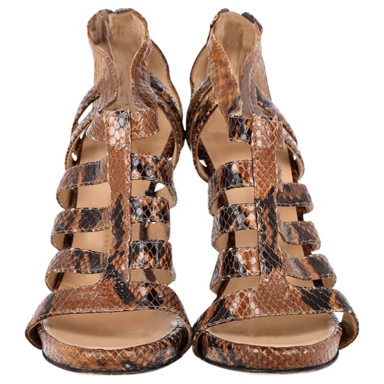 Giuseppe Zanotti Riemchensandalen aus braunem Python-prämiertem Leder - Image 2