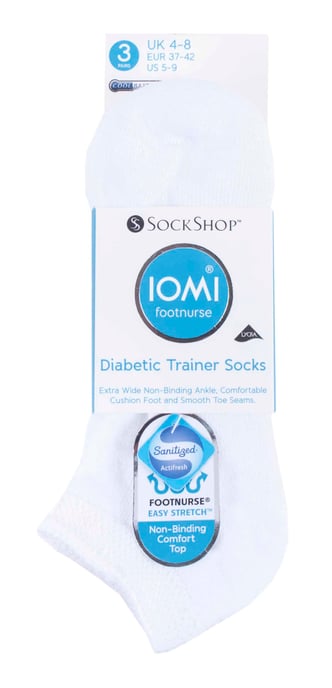 IOMI - 3 Paar gepolsterte Trainer Diabetiker Socken für geschwollene Füße und Knöchel - Image 2