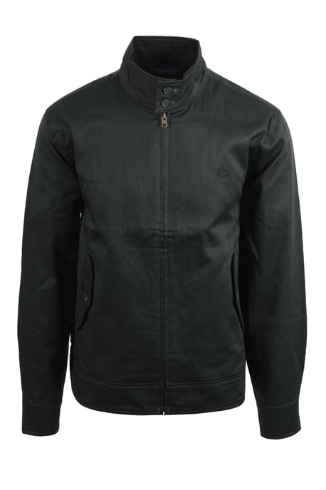 Fred Perry gewachste Baumwoll-Harrington-Jacke Nachtgrün - Image 1