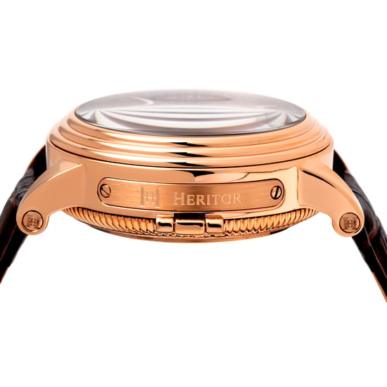 Heritor Automatic Legacy Leather-Band Watch w/Day/Date