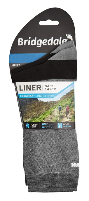 Bridgedale - 2 Paar Herren Liner Base Layer Boot Socken - Grau - Image 2