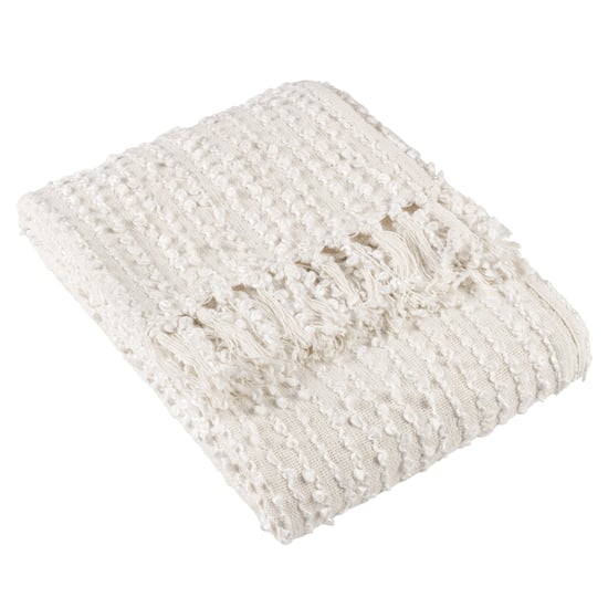 Höem Arvo Boucle Yarn Woven Fringed Throw