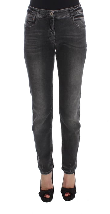 Ermanno Scervino Gray Wash Cotton Blend Stretch Jeans