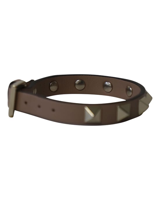 Valentino Garavani Rockstud Armband aus braunem Kalbsleder - Image 2