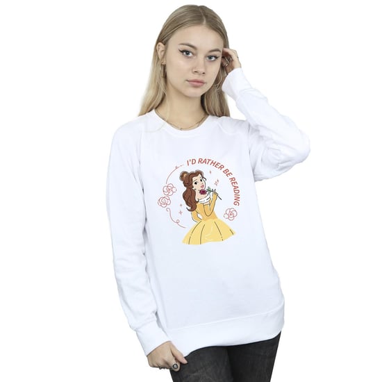 Disney - "Beauty And The Beast I'd Rather Be Reading" Sweatshirt für Damen (Weiß) - Image 2