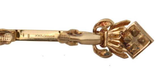 Dolce & Gabbana Men's Green Emerald Gold Tone Collar Clip Tie Brooch