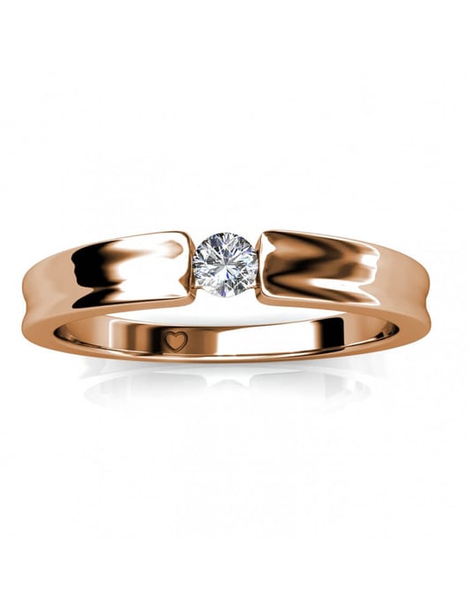 Einfacher Ring - Roségold und Kristall - Image 3